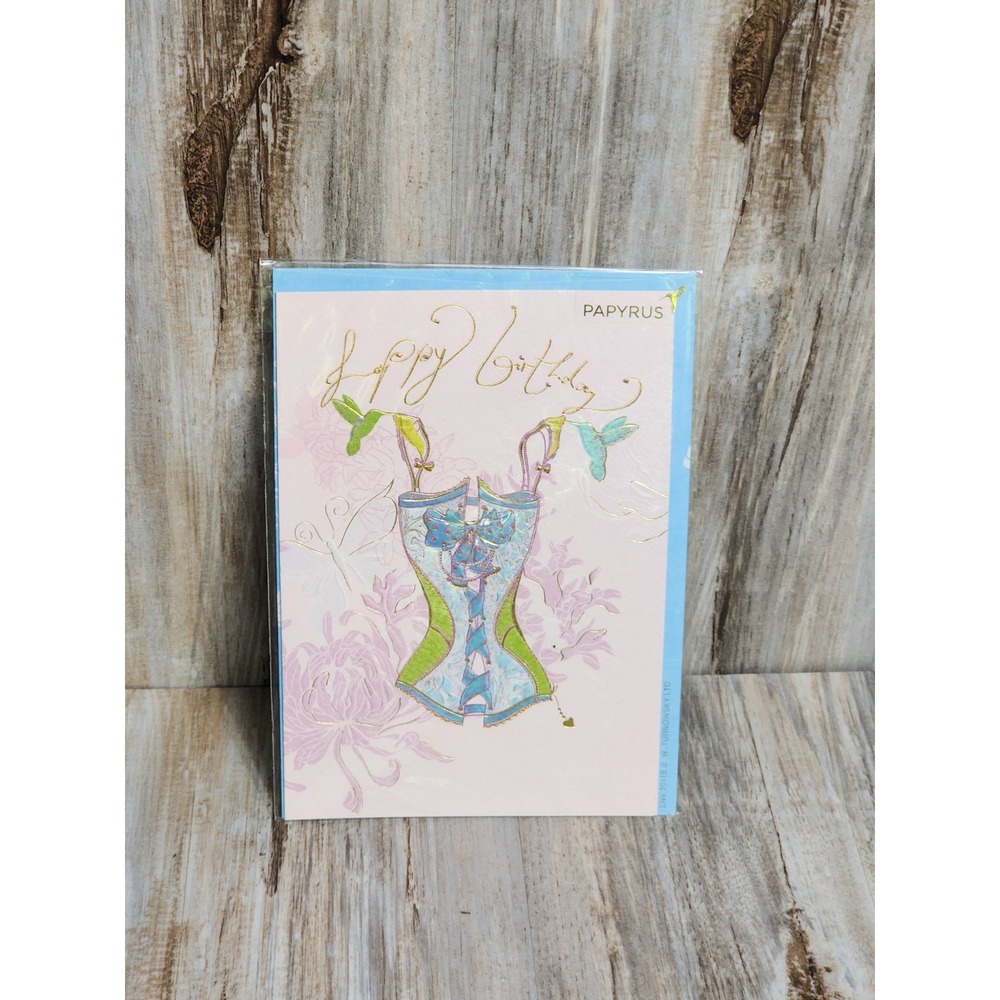 Papyrus RARE Turnowsky Embossed Beaded Gold Trim Corsette Princess Bday Card